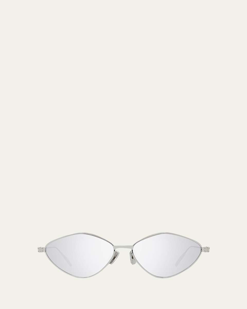 Mirrored 4G Metal Oval Sunglasses